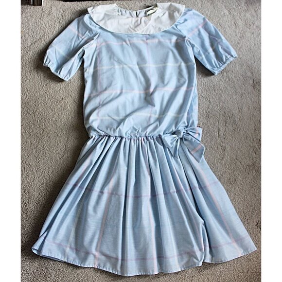 Vintage 80s You Babes II - Nostalgic Drop Waist Dress, Mission Collar, UNWORN - Picture 1 of 9